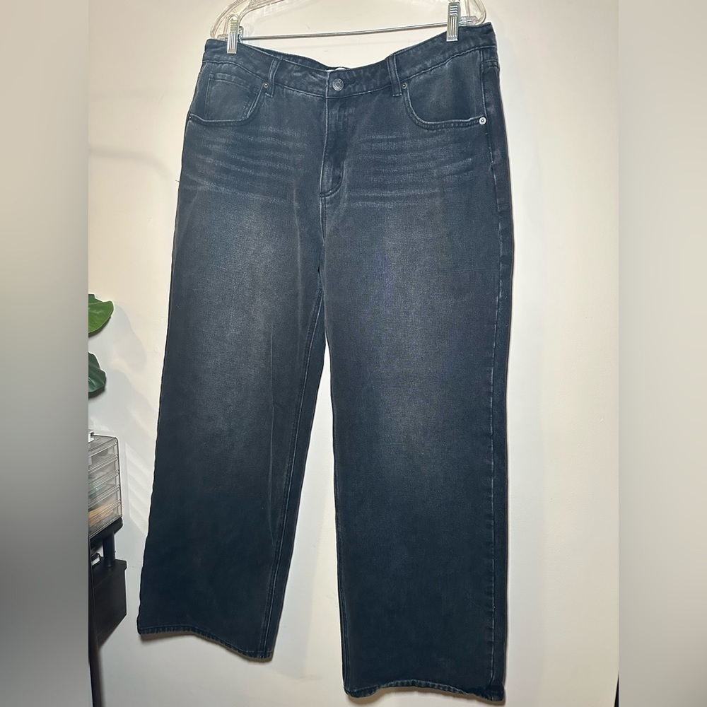 RSQ Classic Charcoal Low Rise Loose Straight Wide Leg Denim Jeans Size 32 - Picture 9 of 16